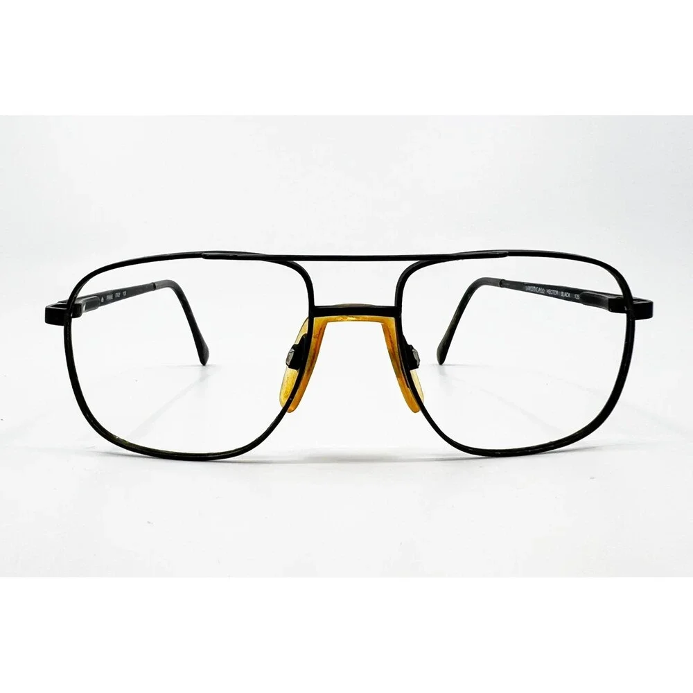 Luxottica Hector Eyeglass Frames Mens Black Aviator Double Bridge 135